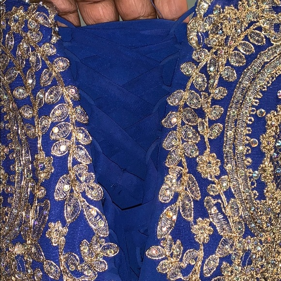 Plus size Royal Blue & Gold Prom Dress‼️ - Picture 4 of 5